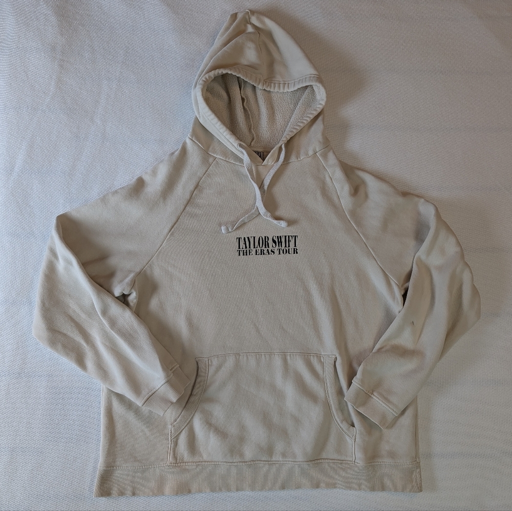 Taylor Swift The Eras Tour Beige Hoodie Authentic Concert Merch Sweatshirt